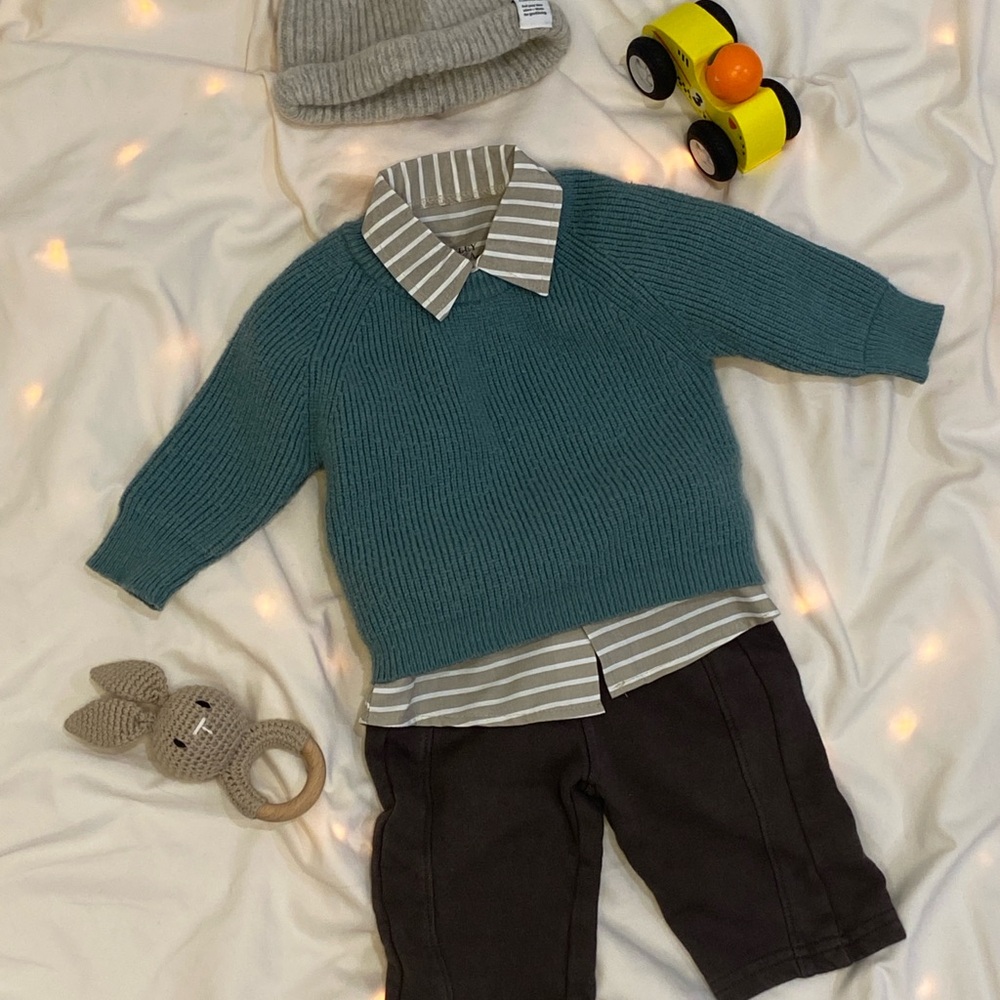 Teal Knit Sweater for Kids